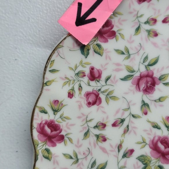 Vintage Lefton Hand Painted Chintz Pattern Snack Plates #637 - Picture 4 of 10